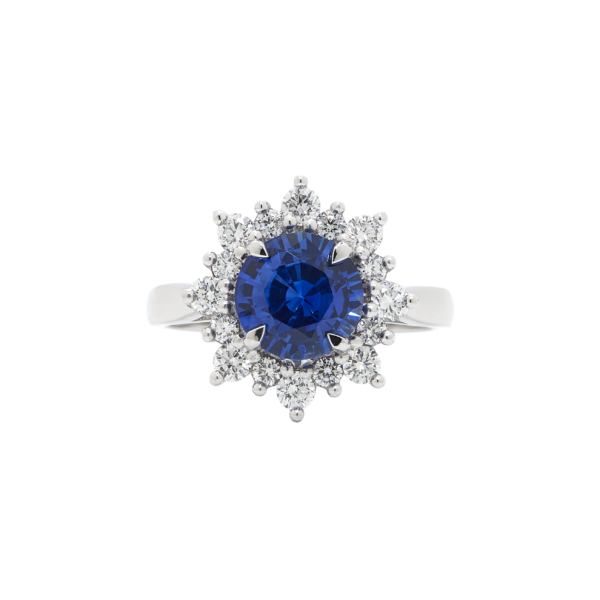 Bague saphir bleu et diamants