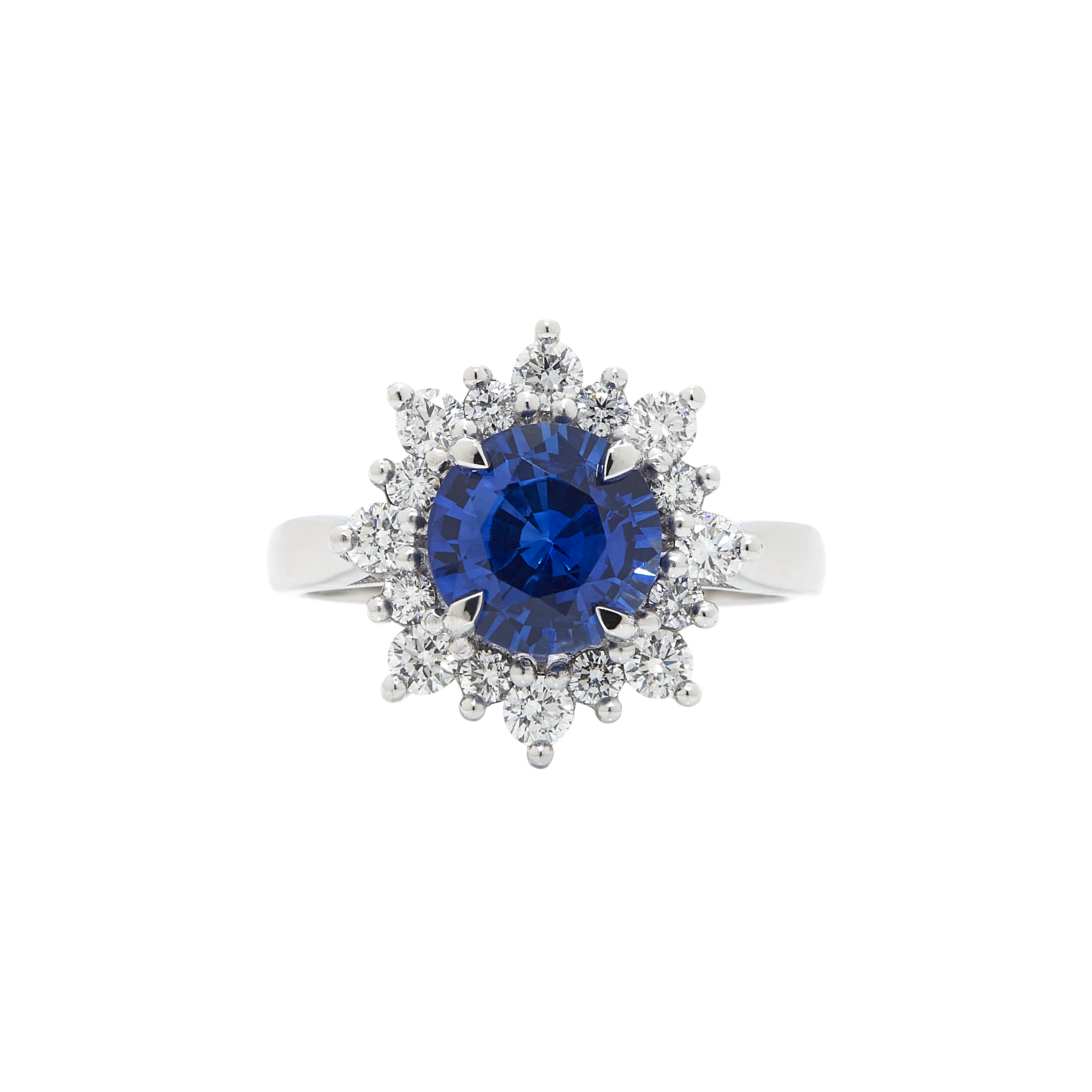 Bague saphir bleu et diamants